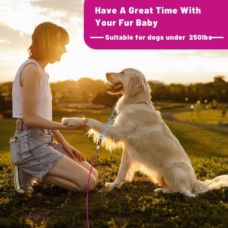 HaiYUAN Dog Tie Out Cable 10/15/20/25/30FT Dog Run Cable Rosy Pink/Blue/Purple/Silver/Red/Green/YellowTie Out Cable for Large Dogs Heavy Duty for Outside Hold Large Dogs Up to 250LBS 30ft - PawsPlanet Australia