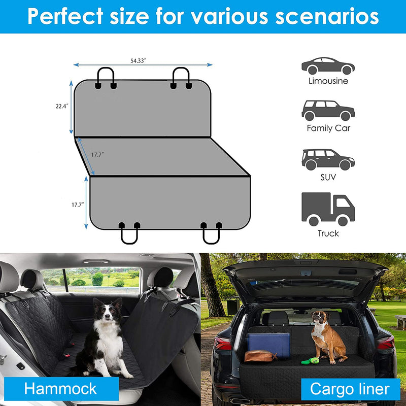 Dog Car Seat Covers, Petnice 100% Waterproof Scratch Proof Nonslip Pet Back Seat Cover, Dog Travel Hammock with Seat Anchors for Cars Trucks SUV, Car Boot Liner - PawsPlanet Australia