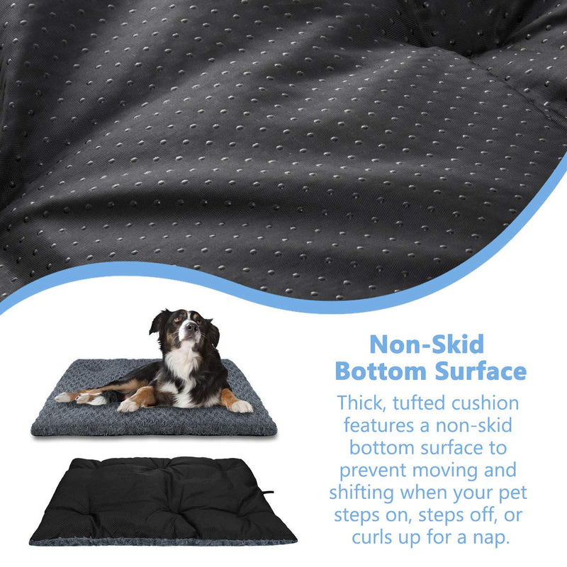 [Australia] - INVENHO Dog Bed Kennel Crate pad Comfortable Soft Anti Slip Washable for Large Medium Small Dogs Blue 35'' x 23'' 