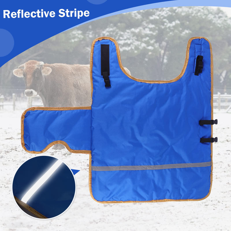 Fleece Calf Blankets Jacket for Calves - Calf Coat Keep Warmming, Soft Calf Cow Warm Clothes Comfortable Freezing Resistance Cold Proof Oxford Cloth Waterproof for Animal Husbandry for Home for Farm Blue Yellow - PawsPlanet Australia