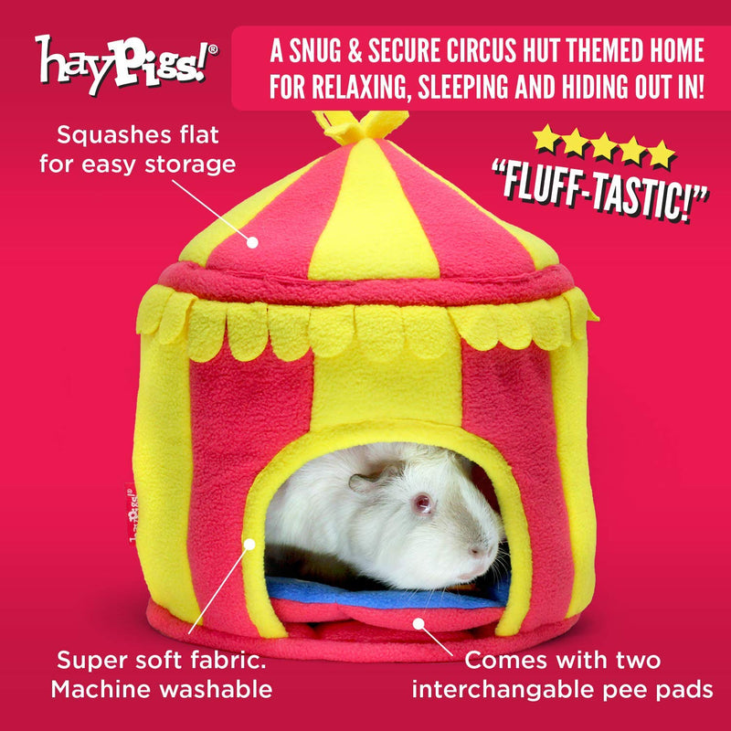 HAYPIGS Guinea Pig Toys and Accessories - Circus Themed Fleece HIDEY HUT Guinea Pig House - Guinea Pig Hideaway - Hamster House - Small Pet House - Rodent House - PawsPlanet Australia