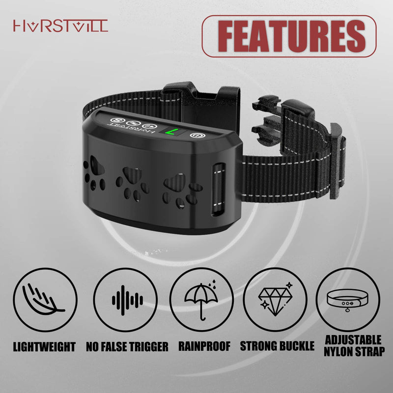 HVRSTVILL Advanced Bark Collar, Anti Bark Collar for Small Medium Large Dogs, Stop Barking Device - NO SHOCK, Safely and Humane with Sound & Vibration, Rechargeable and Adjustable Belt 7-55kg - PawsPlanet Australia