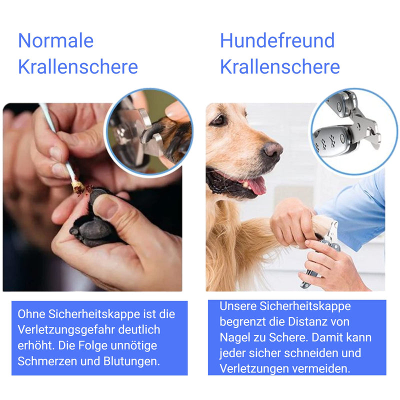 Hundefreund claw scissors for dogs with nail file and comb - dog salon quality with safety system for claw care with claw file, claw cutter for dog claws - dogs from medium size - PawsPlanet Australia