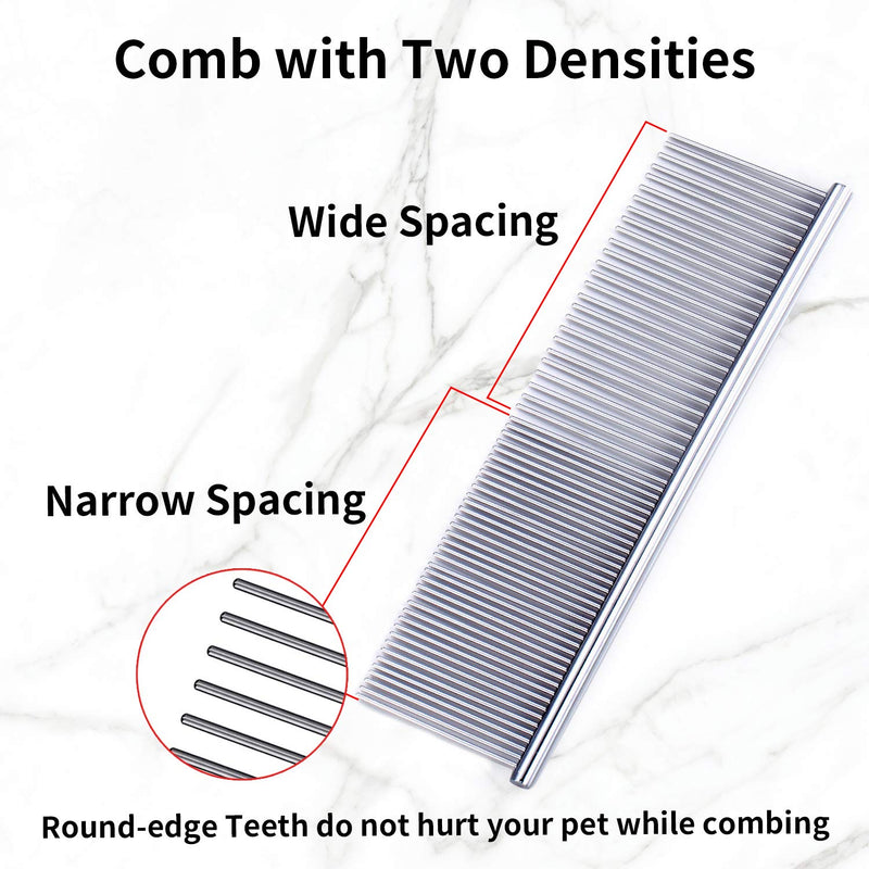 [Australia] - KABUDA 3 Pack Pet Comb, Chrome Electroplating Steel Combs in 3 Sizes (19 x 3 cm, 19 x 4 cm, 19 x 5 cm) for Dogs, Cats, and Other Pets with Different Lengths of Hair (Pack of 3) 