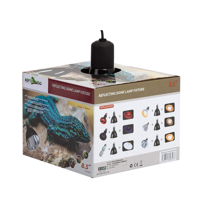 [Australia] - REPTI ZOO Dome Reptile Lamp Fixture Reptile UVB Light Fixture Optical Reflection Cover for Reptile Glass Terrariums 