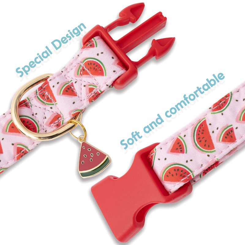 Faygarsle Cute Dog Collar for Girls Boy Dogs Soft Fancy Pet Collar with Watermelon Design Ideal Pink Summer Dog Collar for Small Medium Large Dogs L - PawsPlanet Australia