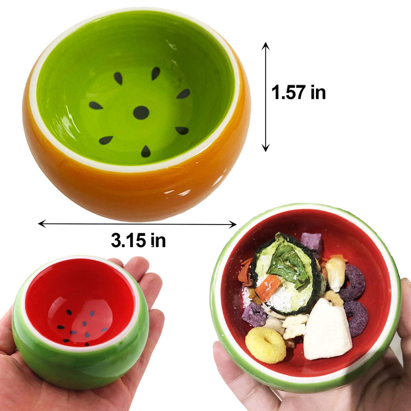 kathson Hamster Bowl Ceramic Small Animal Water Bowl Prevent Tipping Moving and Chewing Food Dish for Guinea Pig Gerbil Ferret Syrian Hamster Chinchilla Rat Hedgehog Bunny (3 Pcs) - PawsPlanet Australia