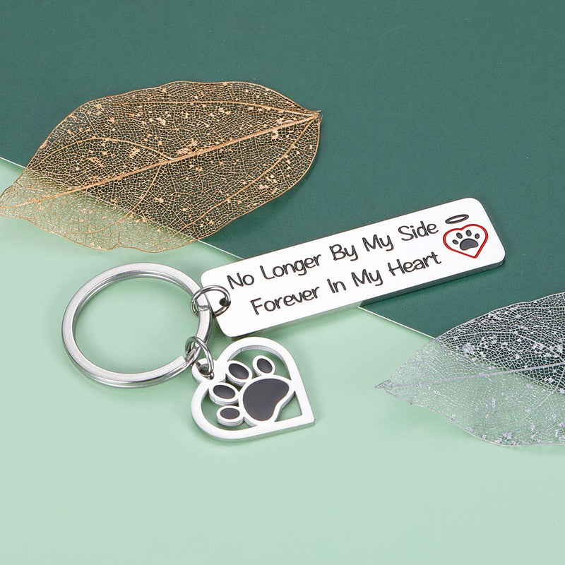 [Australia] - Memorial-Keychain Remembrance Loss-Pet Sympathy Keepsake - Dog Cat Gift for Puppy Doggie Pussy No Longer by My Side But Forever in My Heart Pet Cremation Gifts Jewelry 