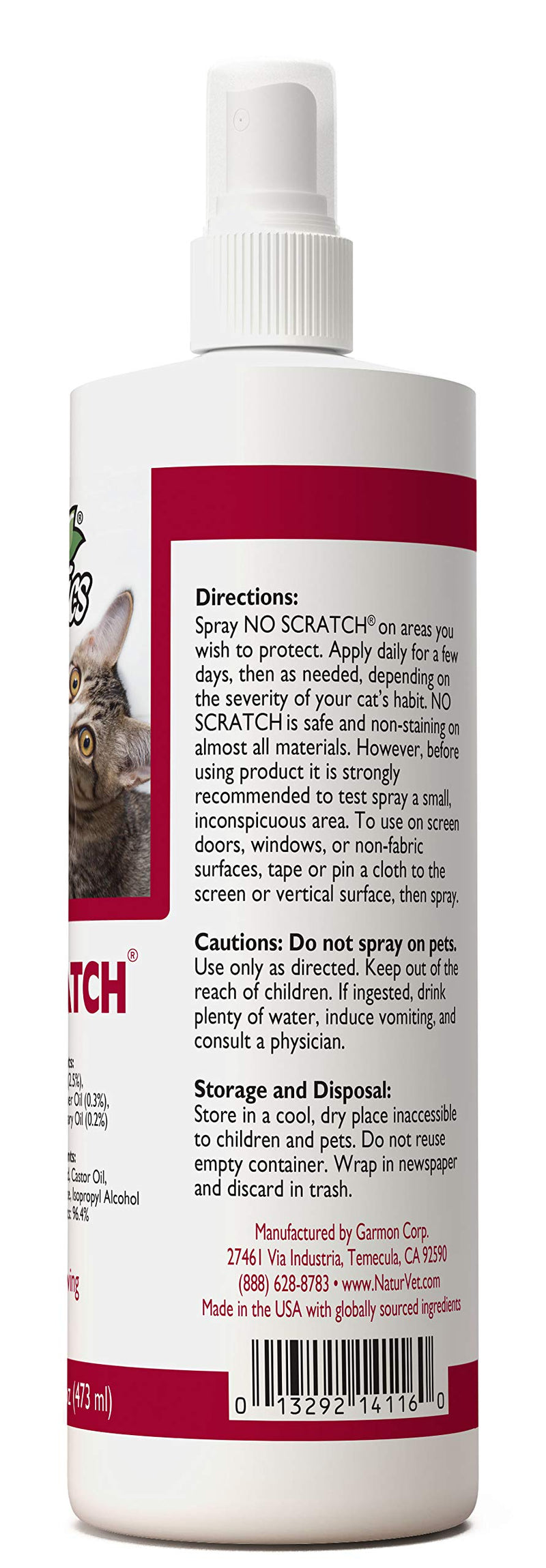 NaturVet No Scratch Spray for Cats, 16-Ounce - PawsPlanet Australia