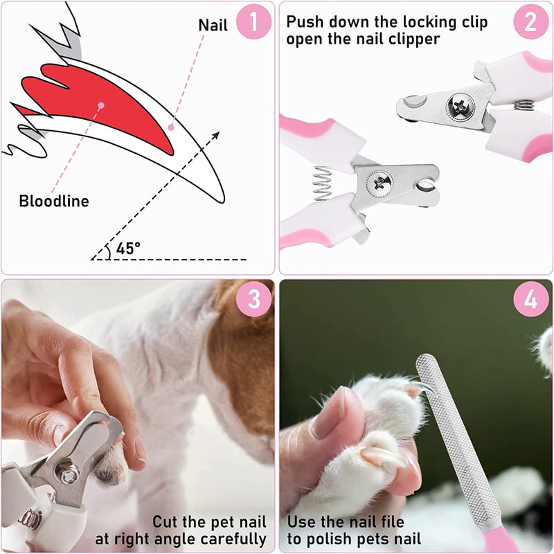 Cat claw scissors, professional claw care for pets, stainless steel cat nail clippers, pet nail clippers, safety lock and nail file, for large dogs, thick toenails, old cats - PawsPlanet Australia