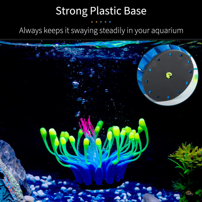 Uniclife Glowing Effect Gooseneck Coral Artificial Decoration Silicone Ornament for Fish Tank Aquarium Blue - PawsPlanet Australia