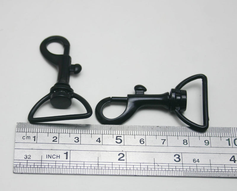 [Australia] - Generic Black 1" Inside Diameter D Ring Lobster Clasp Claw Swivel for Dog Collar Pack of 10 