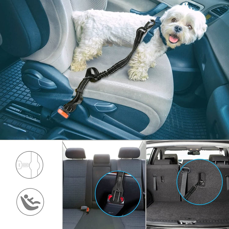 2 pieces seat belt dog car dog, belt adjustable dog seat, dog seat belt safety harness, dog seat belt for all dog breeds, cats and car types, seat belt dog car - PawsPlanet Australia