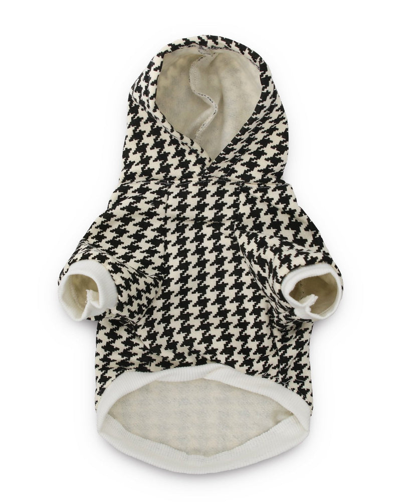 DroolingDog Dog Fleece Sweatshirt Cat Clothes Winter Dog Hoodie for Small Dogs X-Small Houndstooth - PawsPlanet Australia