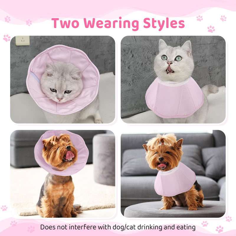 Pet neck collars, cats, dogs, collar, anti-lick neck collar, cat adjustable protective collar, Elizabethan collar, neck ruffs, protective collar for cats, dogs (light pink, L) B-light pink - PawsPlanet Australia