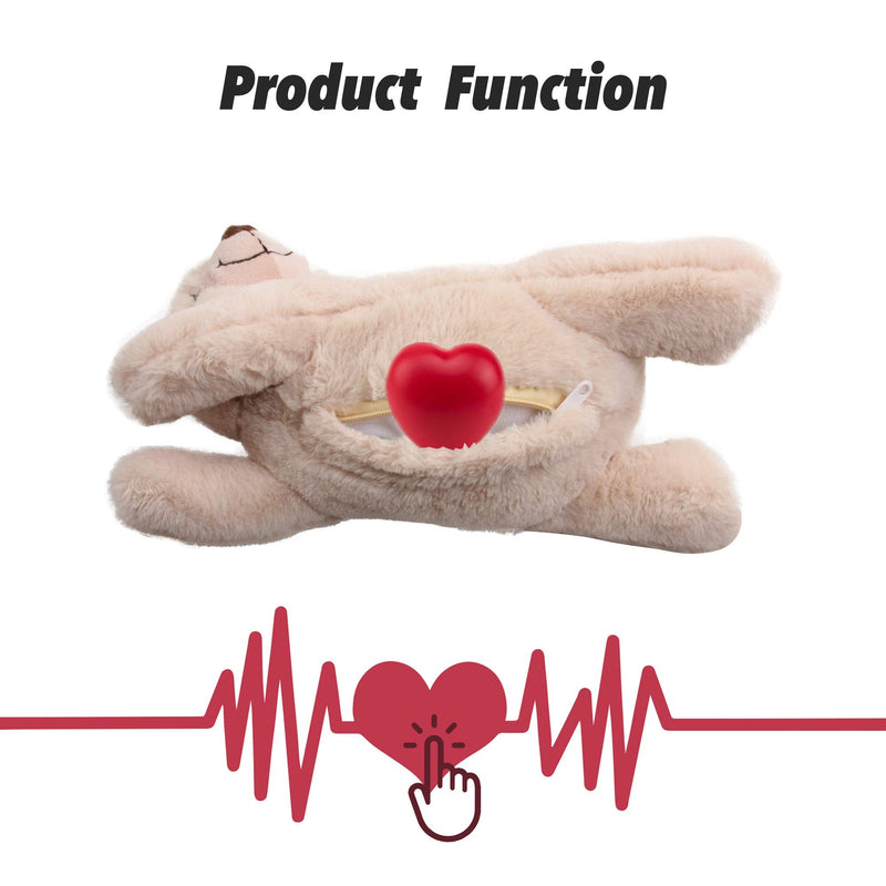 Pet Prime Snuggle Bear - Pet Plush Toy Heartbeat Plush Bear Kitty Toy Dog Comfort Toy Pattern 1 - PawsPlanet Australia