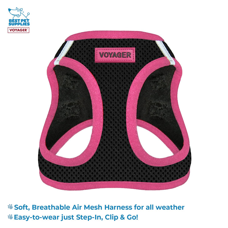 Voyager Step-in Air Dog Harness - All Weather Mesh Step in Vest Harness for Small and Medium Dogs by Best Pet Supplies S (Chest: 14.5 - 17") Pink (Leash Bundle) - PawsPlanet Australia