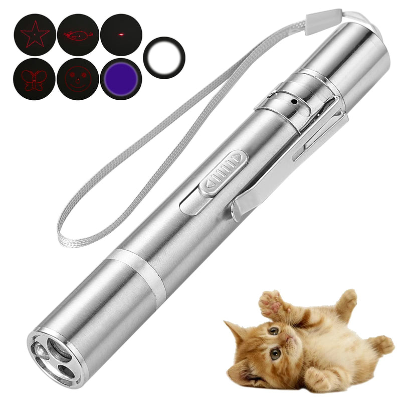 Cat Pointer Toys for Indoor,Funny Pointer Pet Toys with USB Charging ,Red UV Flashlight Cat Toys ,Indoor and Outdoor Toys for Dogs and Kittens, Including 3 Functions and 5 Patterns. - PawsPlanet Australia