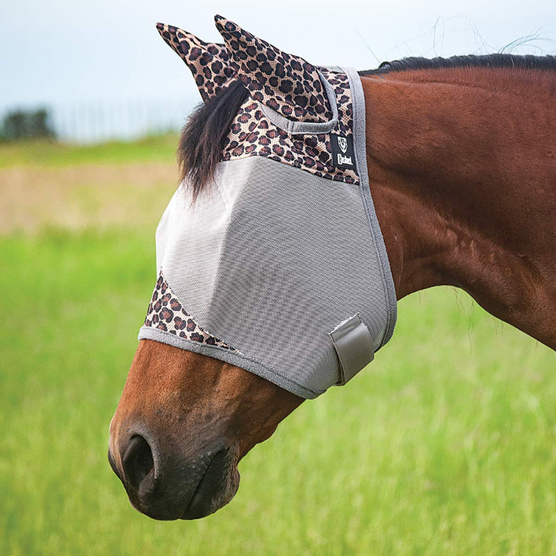 Cashel Crusader Horse Fly Mask, Standard with Ears, Foal/Mini Pony, Leopard - PawsPlanet Australia