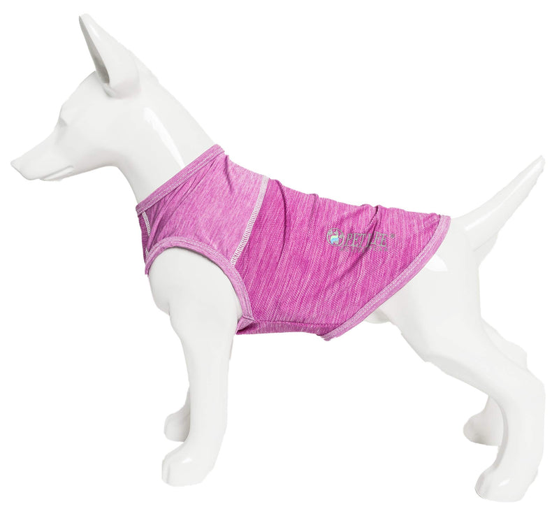 [Australia] - Pet Life Active 'Aero-Pawlse' Heathered Quick-Dry And 4-Way Stretch-Performance Dog Tank Top T-Shirt Small Purple 