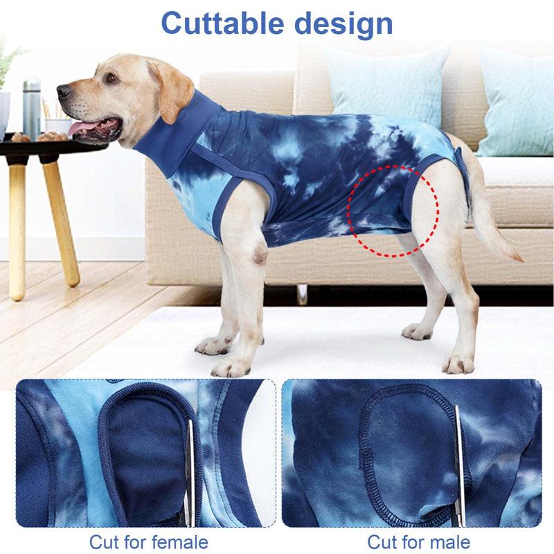Recovery suit for dogs, wound protection for puppies, dog bodysuit after surgery castration male bodysuit for dogs after operations, replacement collar, prevents licking For small, medium and large dogs (L) L - PawsPlanet Australia