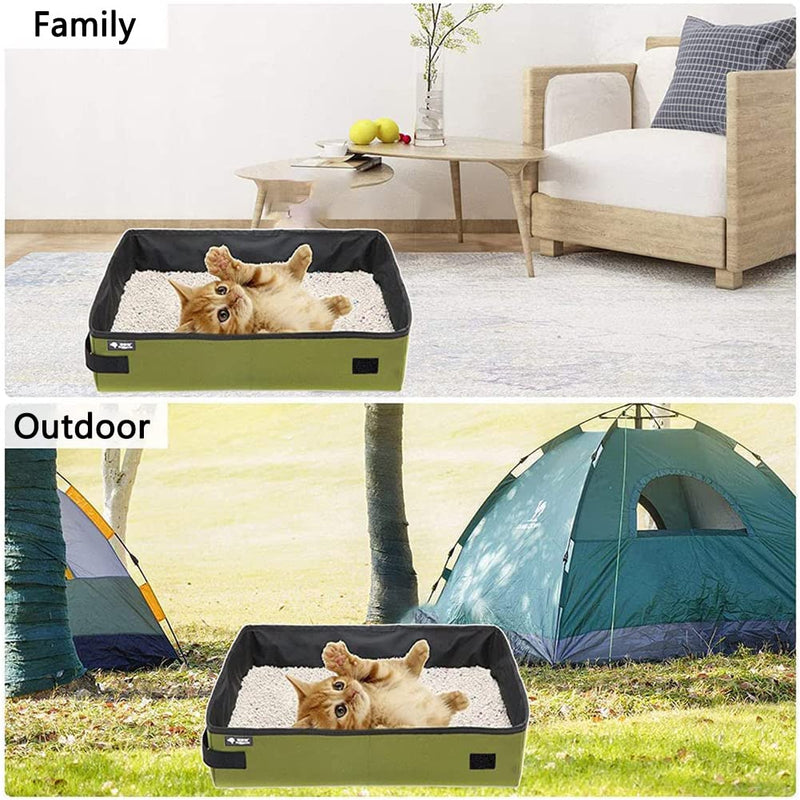 Lettiera Pieghevole, Grandi Lettiere per Gatti, Lettiere per Gatti Pieghevole, Cat Litter Box, Toilet Portatile per Gatti, per Viaggi All'aperto Con Animali Domestici (M) M Green - PawsPlanet Australia