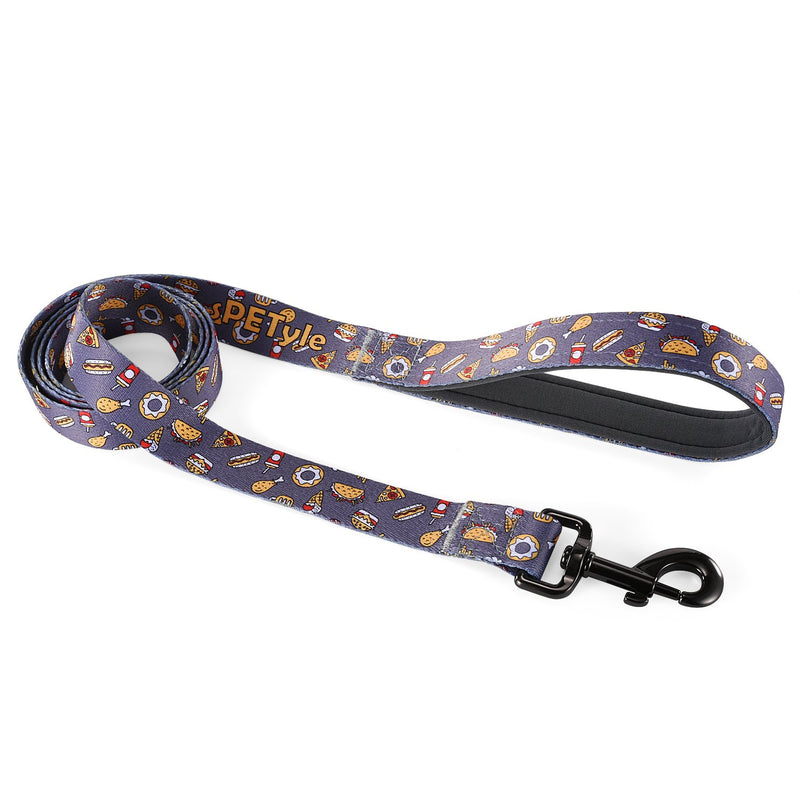sPETyle Dog Basic Polyester Lead with Pattern for Cats, Small, Medium and Large Dogs (Fast Food,S-leash) FastFood Lead-S - PawsPlanet Australia
