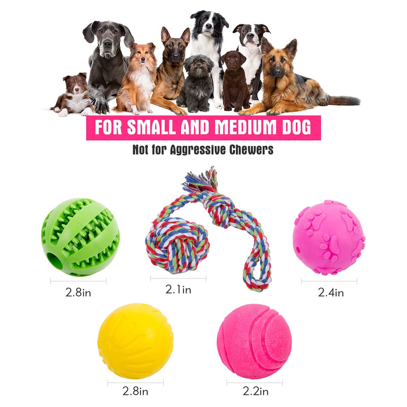 Interactive Dog Toys Balls Dog Puzzle Toys for Small Medium Dogs Puppy-5 Different Functions Balls - Dog Squeaky Ball,Durable Rope Toys Ball, IQ Training Balls and Food Treat Dispensing Toy - PawsPlanet Australia