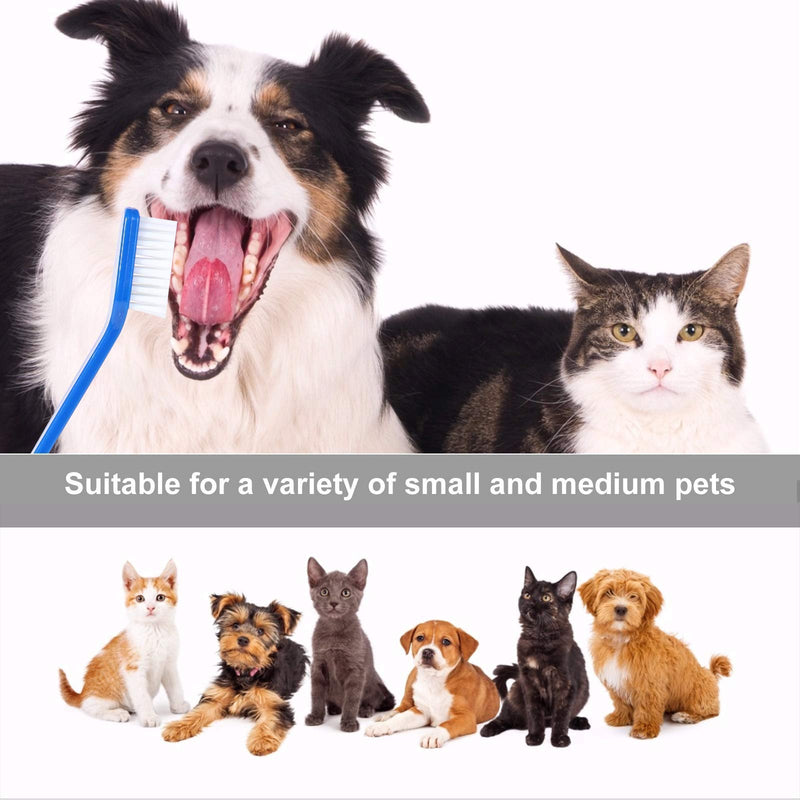 Newday 50 Pieces Double-Headed Dog Cat Pet Toothbrush , Super Soft Bristles Oral Care Teeth , pet tooth brush for dogs , dog toothbrushes in bulk individual polybag (Blue) - PawsPlanet Australia