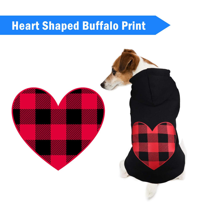 [Australia] - Stpiatue Dog Hoodie Sweater Sweater for Dogs Pet Clothes Black Buffalo Plaid Warm and Soft Breathable Cozy XS 