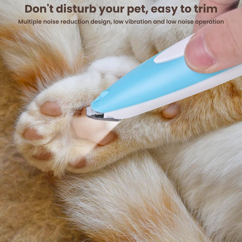 Clipper Dog Paws Quiet with LED Light and Cat Ringworm Lamp, Hair Clippers for Pets, Dog Clippers Paw Trimmer for Trimming Paw Ears Eyes Face (Blue) Blue - PawsPlanet Australia