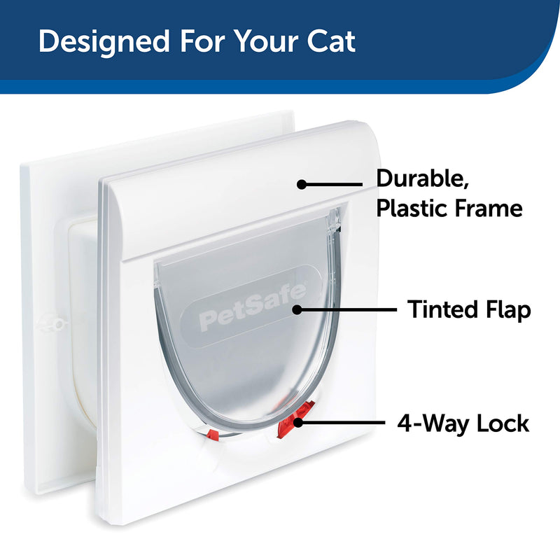 PetSafe Staywell, Magnetic Classic Cat Flap, Exclusive Entry, 4 Way Locking - White - PawsPlanet Australia