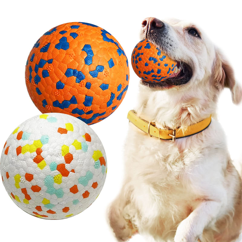 Petcare 2 Pack Dog Toy Balls Upgraded Indestructible Dog Tennis Ball Aggressive Chewers Dog Toys for Medium Large Dogs Interactive Durable Bouncy Dog Chew Balls Teething Toys Water Toy Fetch Balls - PawsPlanet Australia