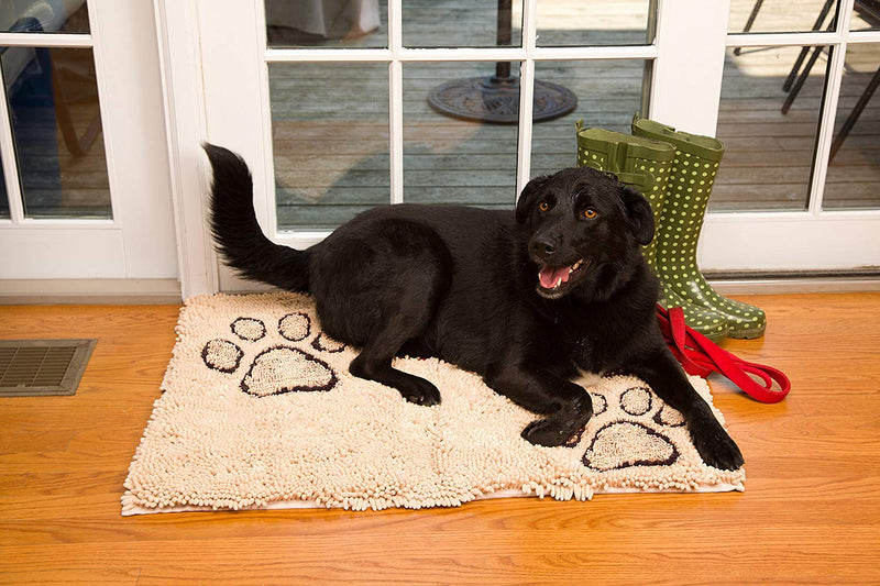 [Australia] - Tuff Pupper Absorbent Dog Doormat - Quick Drying Chenille Fabric with Non-Skid Bottom - Indoor Outdoor Dog Mat - Machine Washable Medium Dark Brown 