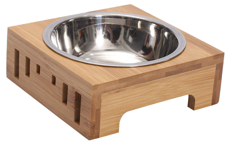 Elevated cat bowls, cat food bowls, elevated food or water bowls, cat dishes, for cats, dogs, kitten and puppy - One Steel One Bowl - PawsPlanet Australia