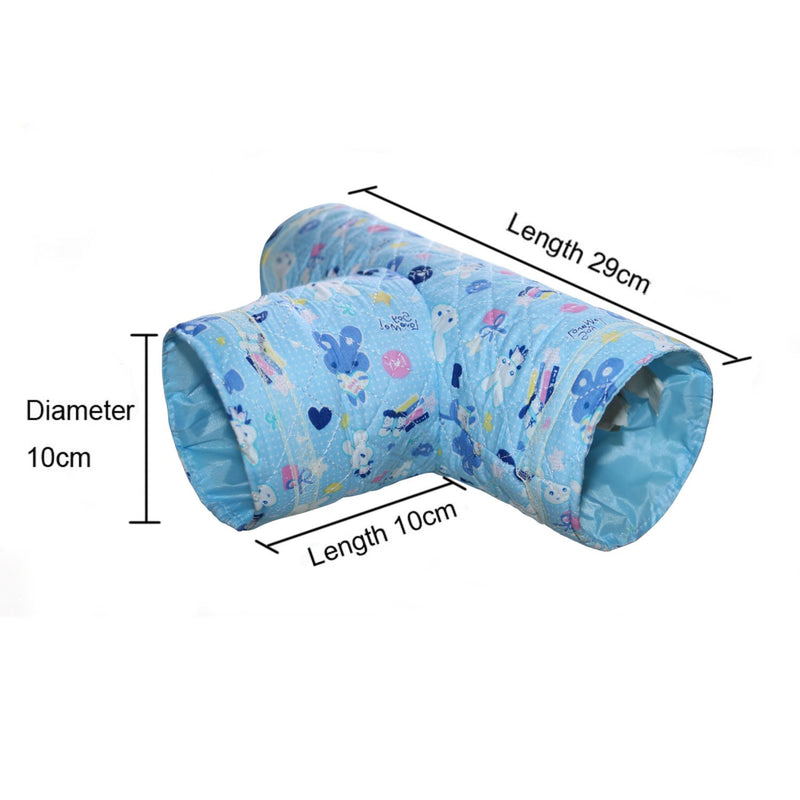 [Australia] - RYPET Small Animal Play Tunnel, Collapsible Pet Toy Tunnel for Hamster, Guinea Pig, Chinchillas, Mice, Rats Blue 