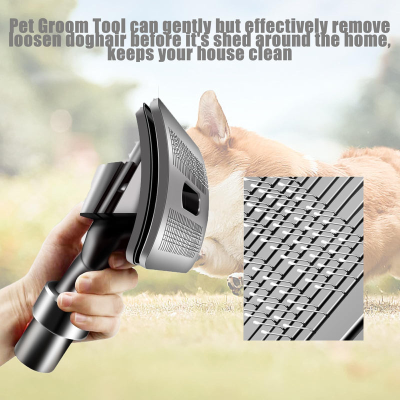 ASUNT Groom Tool Dog Pet Brush Compatible with Dyson V8 V7 V10 V11 V12 V15 Vacuum Cleaner with Trigger Lock (Brush&Extention Hose&Trigger Lock) - PawsPlanet Australia
