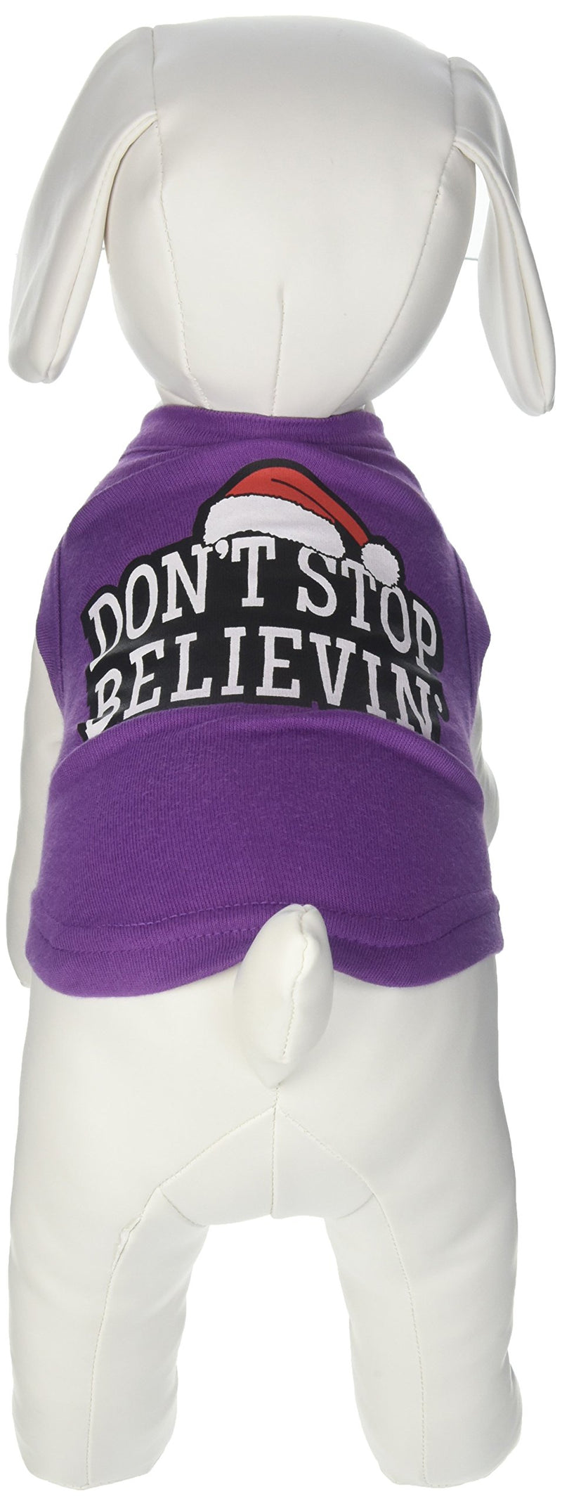 [Australia] - Mirage Pet Products 10-Inch Don't Stop Believin' Screenprint Shirts for Pets, Small, Purple 