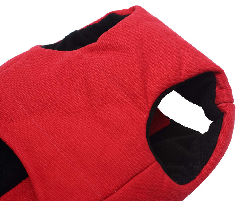 Ctomche Cold Weather Dog Warm Vest Jacket Coat，Dog Jacket Coat with Zipper Closure and Leash Ring，Waterproof Windproof Dog Winter Coat Red-M Medium (Length:32CM) - PawsPlanet Australia