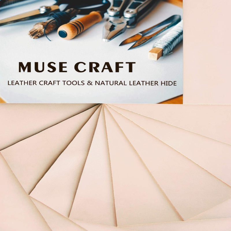 Muse Craft Flawless 12''X24'' 5-6oz Vegetable Tanned Leather Precut| Import A Grade Tooling Leather Hide 1.9-2.3mm| Full Grain Veg Tan Leather for Tooling, Carving, Dyeing, Embossing(12''x24'') 12''x 24'' - PawsPlanet Australia