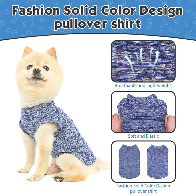 Dog Cooling Shirt 2 Packs - Quick Dry Soft Breathable Stretchy Shirt Self Cooling Absorb Water and Evaporate Quickly Sleeveless Vest for Small Medium Dogs Cats Puppy S (Neck 10"/ Chest 14"/ Back Length 11") Grey & Navy - PawsPlanet Australia