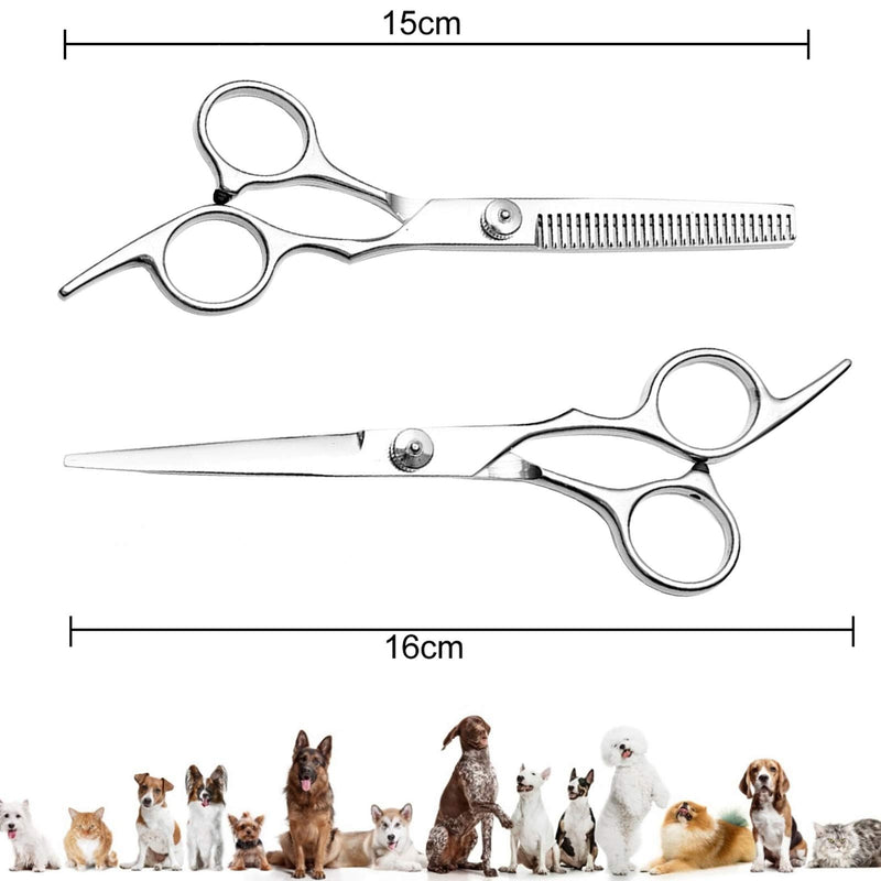 PET Grooming Scissors, Pet Grooming Scissors Set, 6 inch Stainless Steel Pet Grooming Scissors---Thinning/Chunking. - PawsPlanet Australia