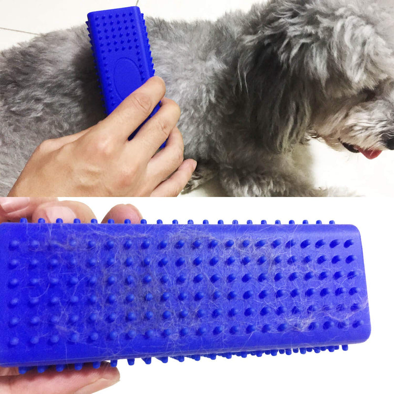 [Australia] - JL&LOVE Silicone Pet Hair Remover Brush Comb Grooming Brush, Cleaning for Furniture, Carpet, Clothes, Sofa, Car and Pet Nest-Blue 