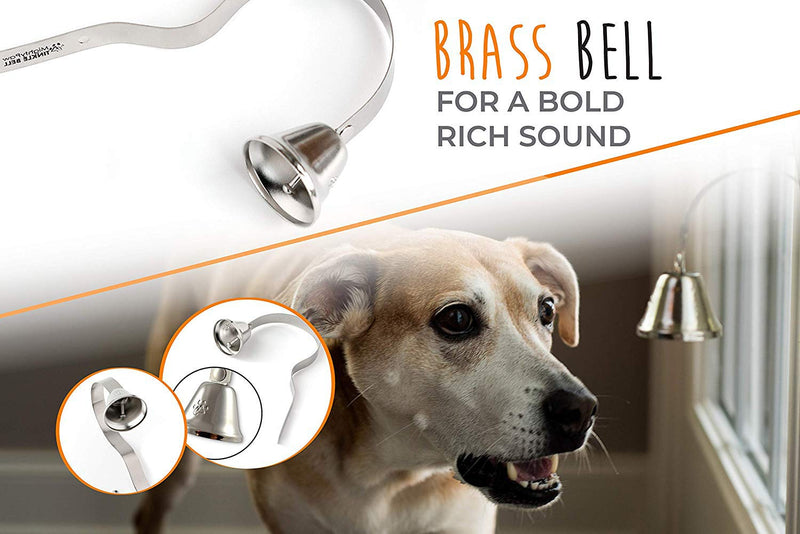 Mighty Paw Metal Potty Bell, an All Metal Dog Doorbell with Sleek Silver Bell and Support, The Thick-Walled Durable Bell Optimizes Sound Quality. Includes Training Guide - PawsPlanet Australia
