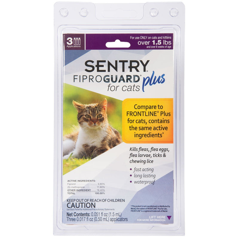 [Australia] - Sentry Fiproguard Plus for Cats, Squeeze-On 1.5 Pounds and over 3-Count 