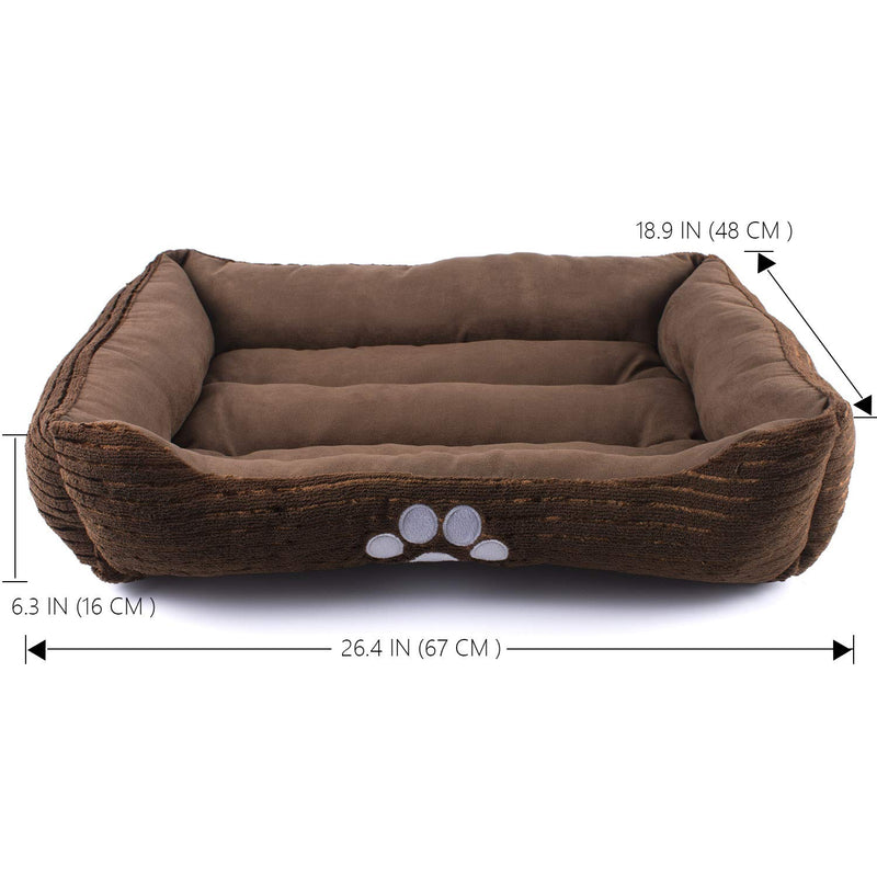 [Australia] - Petper Pet Self-Warming Bed, Dog Sofa Bed Paw Print Medium 