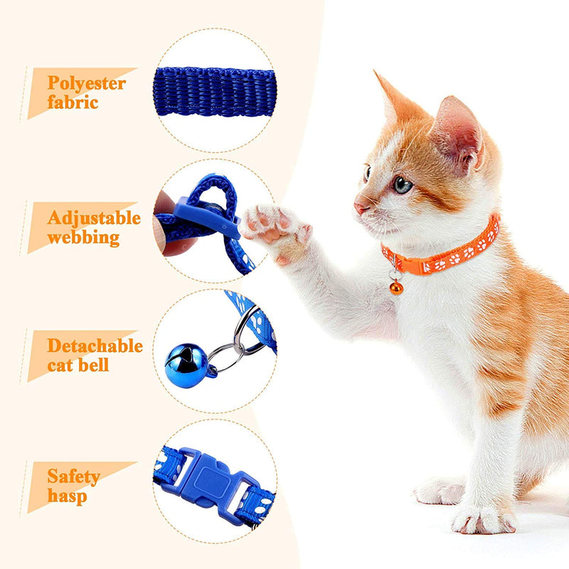 Flymind 19Pcs Puppy ID Collars with Bell Adjustable 19-32cm, Soft Nylon Adjustable Reflective Identification Collars for Newborn Pets - PawsPlanet Australia
