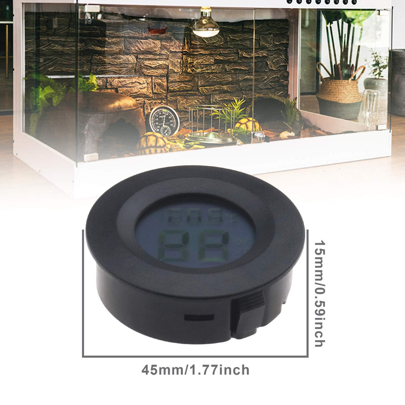 OTOTEC 4x Mini LCD Digital Temperature Humidity Meter Gauge Black Round Thermometer Hygrometer With AG13 Battery For Winery Greenhouse Reptile Breeding Tank - PawsPlanet Australia