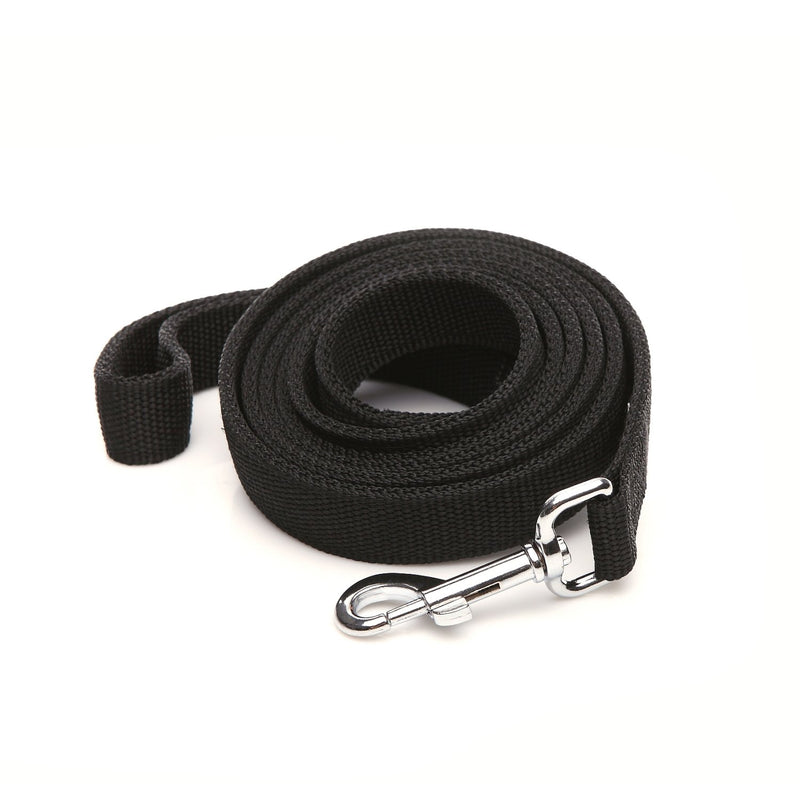 [Australia] - TAIDA 2-Layer Nylon Heavy Duty Dog Leash, 6 Feet Long, 1 Inch Wide for Small Medium Big Large Dogs Black 