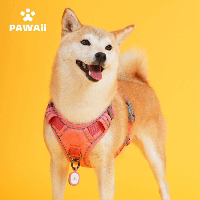 Pawaii Dog Harness, No-Pull Pet Harness with Pet ID Tag, No Choke Front Lead Dog Harness, Adjustable Soft Padded Pet Vest with Easy Control Handle (M, Mimi Pink) - PawsPlanet Australia